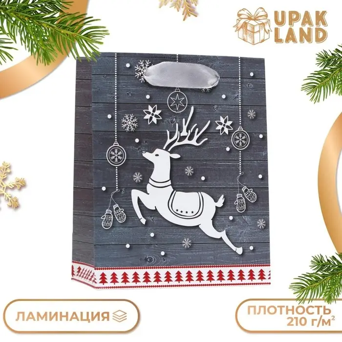 Пакет ламинированный &laquo;Белый олень&raquo; 11.5&times;14.5&times;6 см