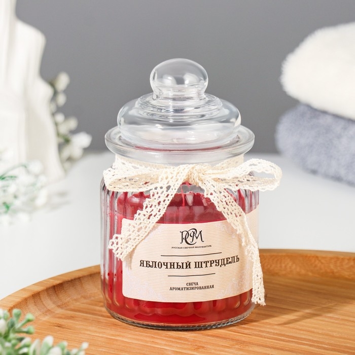 Свеча в банке ароматизированная Свеча в банке ароматизированная "Яблочный штрудель" 180гр, время горения 45ч