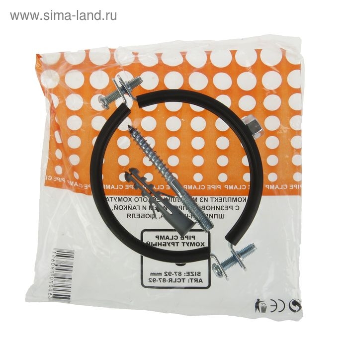 Хомут сантехнический TAEN, 3 Хомут сантехнический TAEN, 3", 87-92 мм, в комплекте шпилька сантех. М8*80 и дюбель