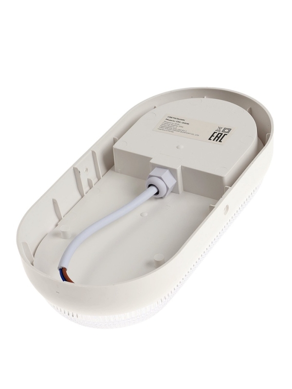 Светильник светодиодный, 18 Вт, IP54, 4000К, 220 В, овал, белый