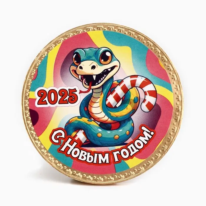 Шоколадная медаль "С Новым Годом Змея", микс, 25 г