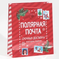 Пакет подарочный новогодний ламинированный &laquo;Полярная почта&raquo;, ML 21 х 25 х 8 см