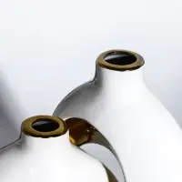 Ваза керамика настольная "Лари" (набор 2 шт) h=26х23, d=4 см, белый