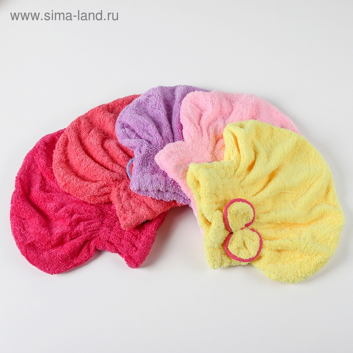 Чалма для сушки волос Доляна, микрофибра, цвет МИКС