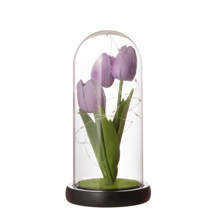 Ночник &laquo;Тюльпаны&raquo; LED 3хААА сиреневый 10,5х10,5х22см