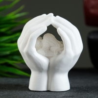 Сувенир "Ангелочек спящий в руках" белый, 6,5см Сувенир "Ангелочек спящий в руках" белый, 6,5см