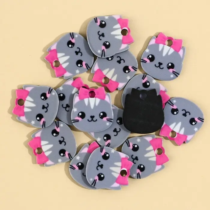 Фурнитура для бижутерии &laquo;Кошка&raquo;, 1.5 х 1.6 см, с подвесом, 15 штук