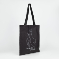 Шопер &laquo;Красота внутри&raquo; 35 х 0,5 х 40, отдел без молнии, без подклада, чёрный