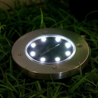 Садовый светильник на солнечной батарее, 8 LED, свечение белое