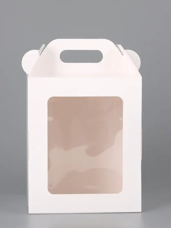 Коробка подарочная пасхальная с окном, белая, 15&times;15&times;18 см