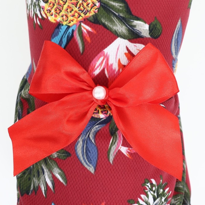 Платье для животных "Тропики&raquo;, XS (ДС 20, ОГ 30 см), красное