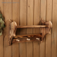 Полка вешалка обожжённая, 3 крючка, 43×27×17 см Полка вешалка обожжённая, 3 крючка, 43×27×17 см