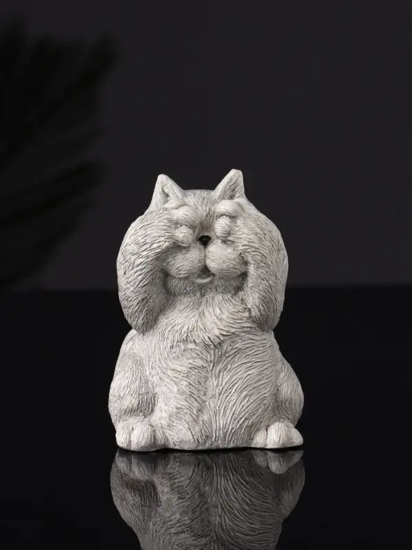 Набор статуэток "Три кота: ничего не вижу, не слышу, не говорю" 7 см, серый