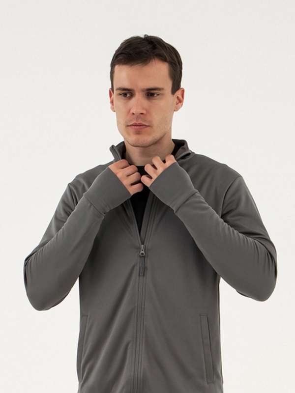 Лонгслив мужской Resport, на молнии, р. 52, цвет серый, базовый, с длинным рукавом