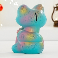 Копилка "Змея с мешком денег" изумрудная, 18см