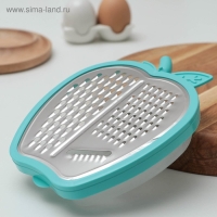 Тёрка с контейнером Доляна &laquo;Яблоко&raquo;, 20&times;15&times;4 см, цвет МИКС