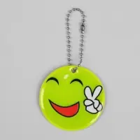 Светоотражающий элемент &laquo;Смайлик-мир&raquo;, двусторонний, d = 5 см, цвет жёлтый