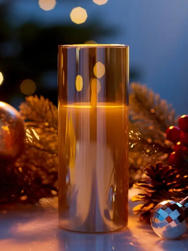 Светодиодная свеча "Золотистая" 14х5.5 см, AAx2 (не в компл.), Т/БЕЛЫЙ