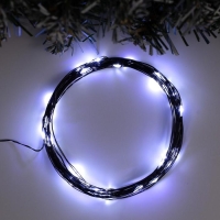 Гирлянда «Нить» 5 м роса, IP20, чёрная нить, 50 LED, свечение белое, USB Гирлянда «Нить» 5 м роса, IP20, чёрная нить, 50 LED, свечение белое, USB
