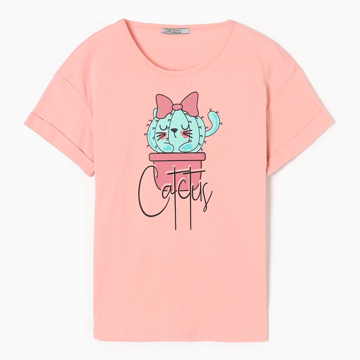 Комплект женский домашний (футболка, брюки), цвет розовый, размер 50