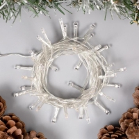 Гирлянда &laquo;Нить&raquo; 4 м, IP20, прозрачная нить, 40 LED, 2 режима, батарейки AAх3 (нет в комплекте), свечение мульти