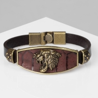 Браслет унисекс &laquo;Атлант&raquo; тигр, цвет коричневый с чернёным золотом, 22 см