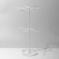 Вертушка, 2 яруса по 8 крючков, 21,5×21,5×41 см, цвет белый Вертушка, 2 яруса по 8 крючков, 21,5×21,5×41 см, цвет белый