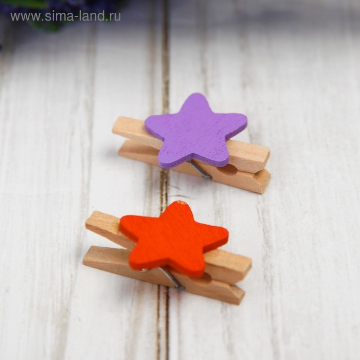 Набор прищепок в деревянной коробке «Звёздочки», набор 50 шт. Набор прищепок в деревянной коробке «Звёздочки», набор 50 шт.