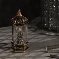 Светодиодная фигура &laquo;Ёлка в ротонде&raquo; 6.3 &times; 14 &times; 6.3 см, пластик, блёстки, батарейки AG13х3 (в комплекте), свечение тёплое белое