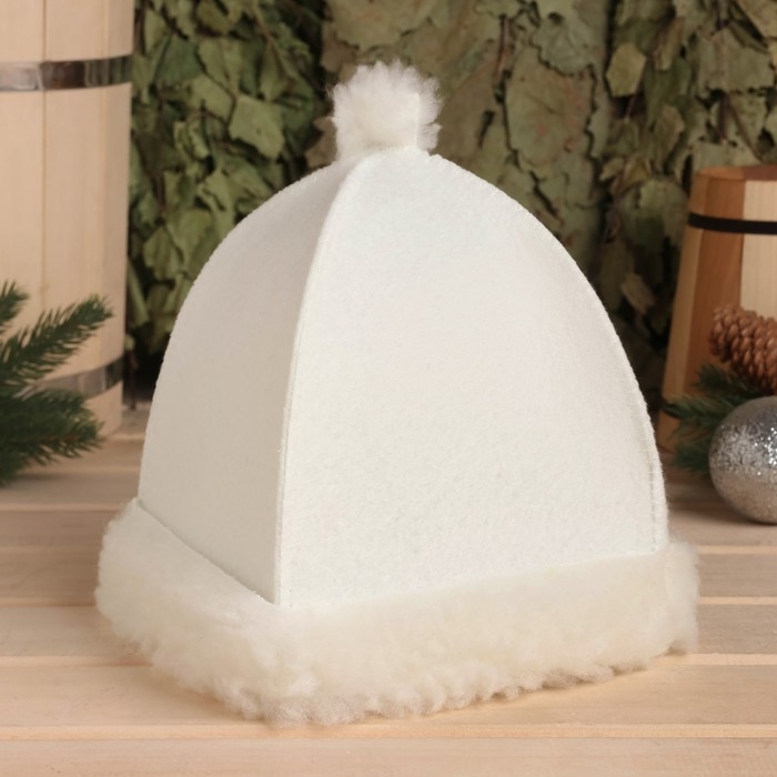 Шапка для бани и сауны Снегурочки, белый Шапка для бани и сауны Снегурочки, белый