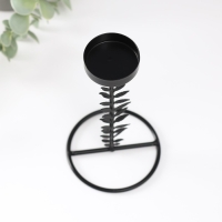 Подсвечник металл на 1 свечу "Веточка с листьями" d=4 см 8х8х13,5 см