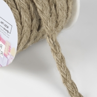 Тесьма декоративная холщовая &laquo;Косичка&raquo;, 6 мм, 9 &plusmn; 0,5 м, цвет бежевый