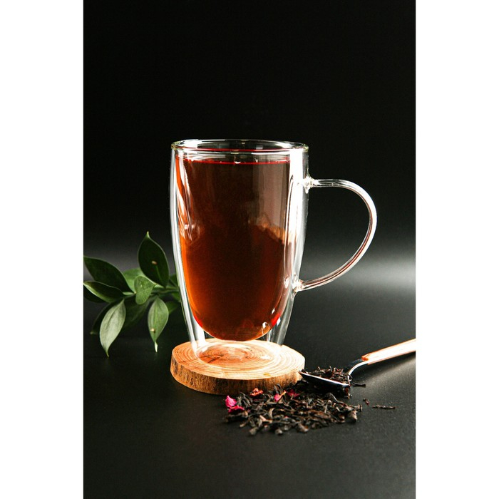 Кружка стеклянная с двойными стенками Magistro &laquo;Дуо&raquo;, 500 мл, 14,5&times;9&times;15,5 см