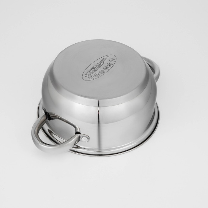 Набор кастрюль &laquo;Гретта&raquo;, 3 предмета: кастрюли 2,2 л, 4,2 л, ковш 1,6 л, капсульное дно, индукция