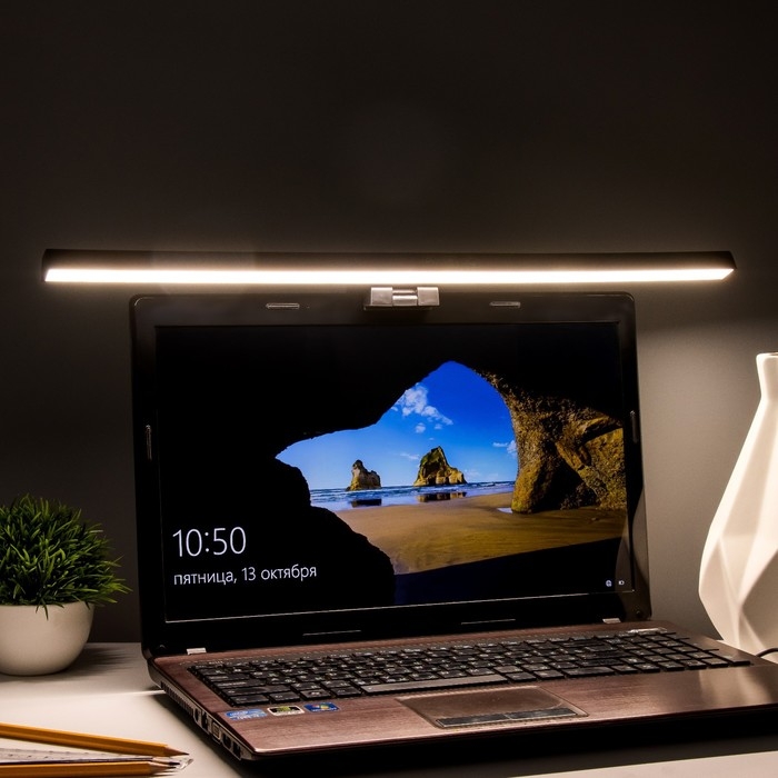 Светильник для монитора "Люкс" LED 5Вт 3000К-6000К 249Лм Ra85 USB черный 8,3х2,9х50см