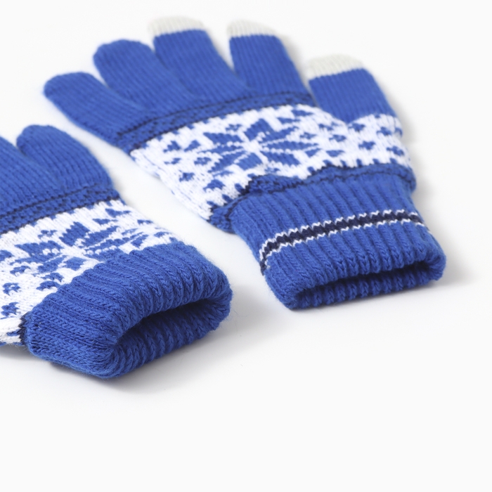 Перчатки сенсорные, цвет синий, р-р 18