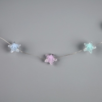 Светодиодные бусы "Звездочки", 80 см, LED(1608)-16-4.6V, AG13x3 (в компл.), 3 режима свечение тёплое белое