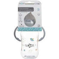 Поильник - непроливайка детский с мягким носиком «M&B», 270 мл., с ручками, цвет серый Поильник - непроливайка детский с мягким носиком «M&B», 270 мл., с ручками, цвет серый