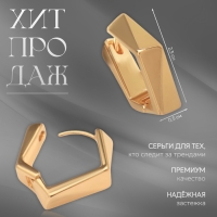 Серьги металл &laquo;Аккорд&raquo; пятиугольник, цвет золото