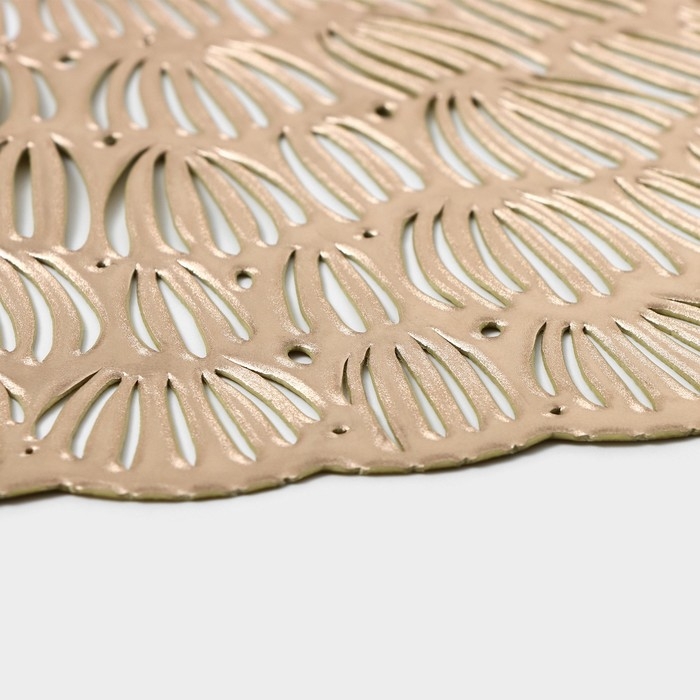 Салфетки сервировочные на стол Доляна &laquo;Бутоны&raquo;, d=38 см, 4 шт, цвет золото