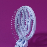 Расчёска массажная, складная, с зеркалом, 9,5 × 5,5 см, цвет голубой Расчёска массажная, складная, с зеркалом, 9,5 × 5,5 см, цвет голубой