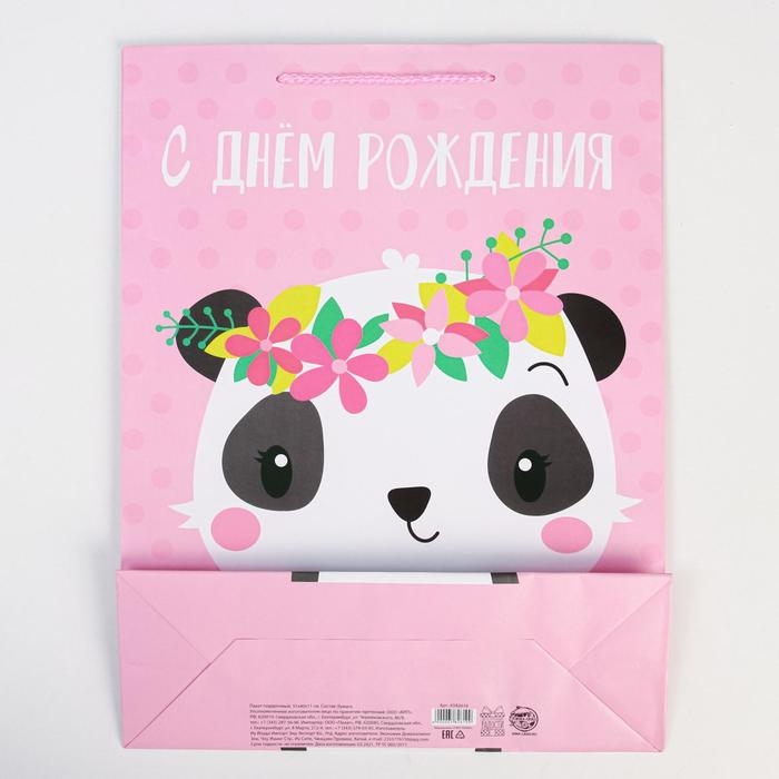Пакет подарочный ламинированный, упаковка, &laquo;С Днём Рождения&raquo;, L 28 х 38 х 9 см