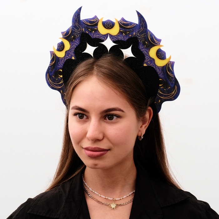 Кокошник карнавальный &laquo;Тёмный&raquo;, фетр