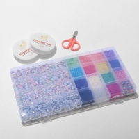 Набор для создания украшений &laquo;Радуга&raquo;, 5 видов бусин, ножницы, 2 бобины лески 0,5 мм