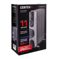 Обогреватель Centek CT-6204-11, масляный, 2900Вт, 11 секций, 25м&sup2;, ТУРБО-вентилятор, 3режима