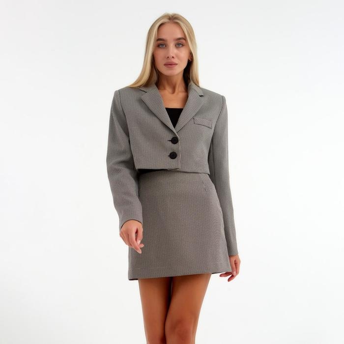 Пиджак женский укороченный MIST р. 44, коричневый Пиджак женский укороченный MIST р. 44, коричневый