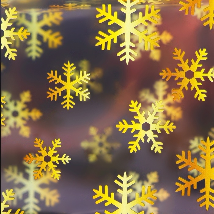 Новый год. Коробка подарочная новогодняя складная ПВХ Новый год. Коробка подарочная новогодняя складная ПВХ "Снежинки" 10 х 10 х 10 см.