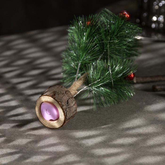 Светодиодная фигура &laquo;Ель с гирляндой&raquo;, 15 &times; 22 &times; 12 см, пластик, батарейки LR41х2 (в комплекте), свечение мульти