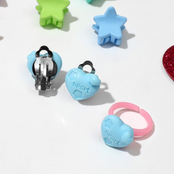 Комплект детский &laquo;Выбражулька&raquo; 12 предметов: 10 крабиков, клипсы, кольцо, форма и цвет МИКС