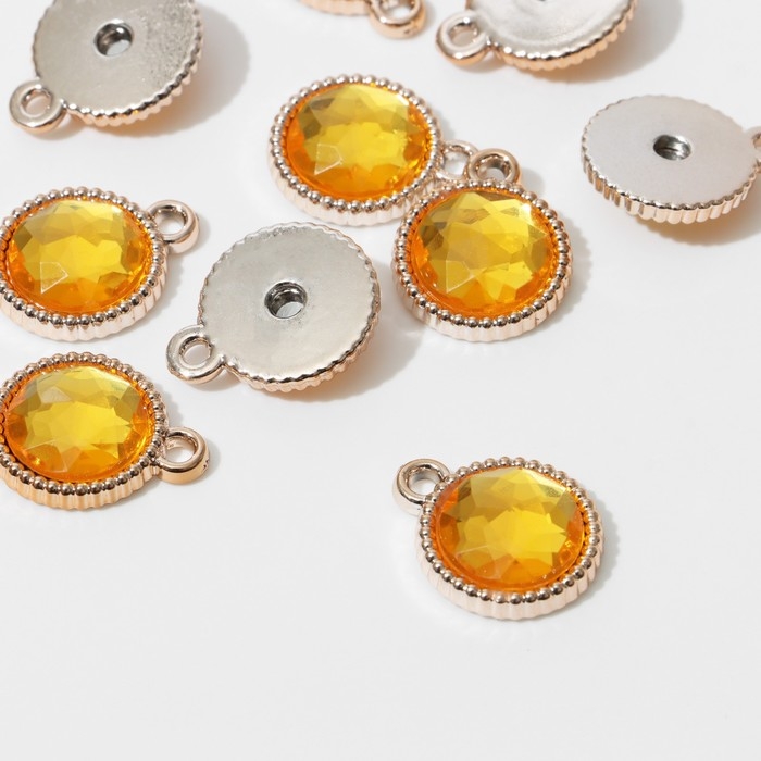 Концевик-подвеска &laquo;Круг&raquo; рифлёный 1,8&times;1,6&times;0,2, (набор 10 шт.), цвет золото